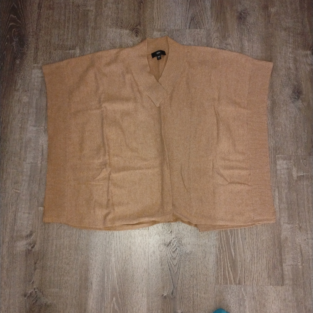 Mossimo Supply Co. Knit Poncho Top - Camel/Tan V-Neck Cape - Size XS/S